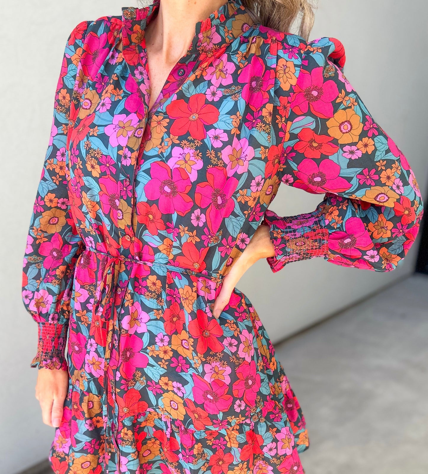 Mandy Floral Button Up Dress