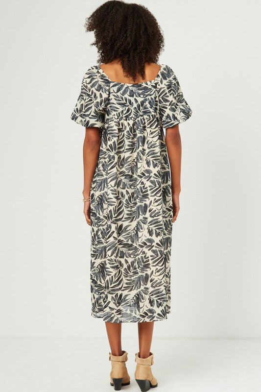 Jenna Puff Sleeve Square Neck Maxi Dress