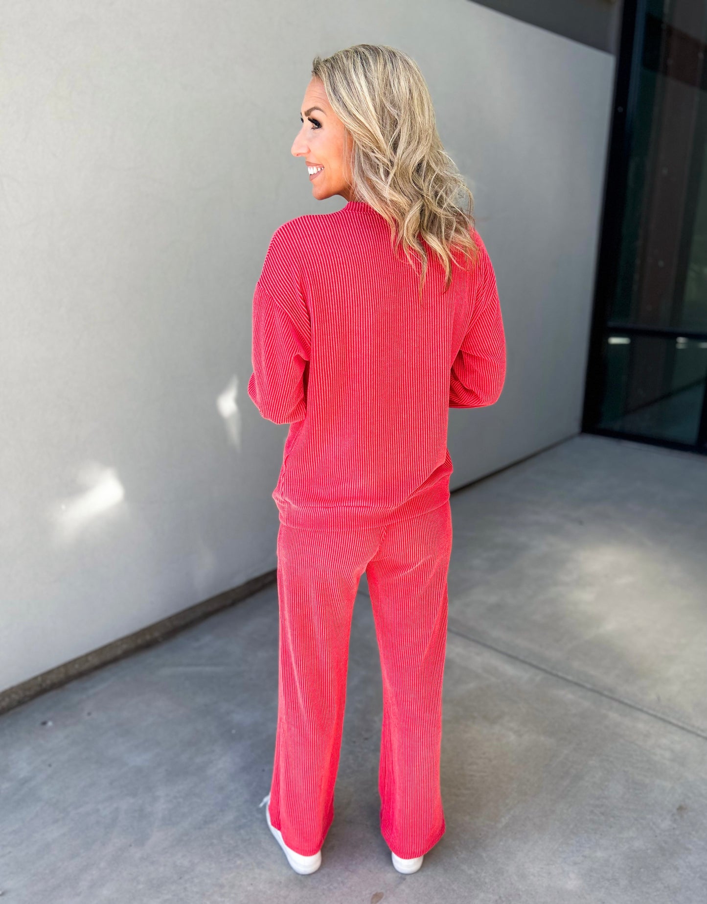 MERRY Ribbed Long Sleeve Sweatshirt