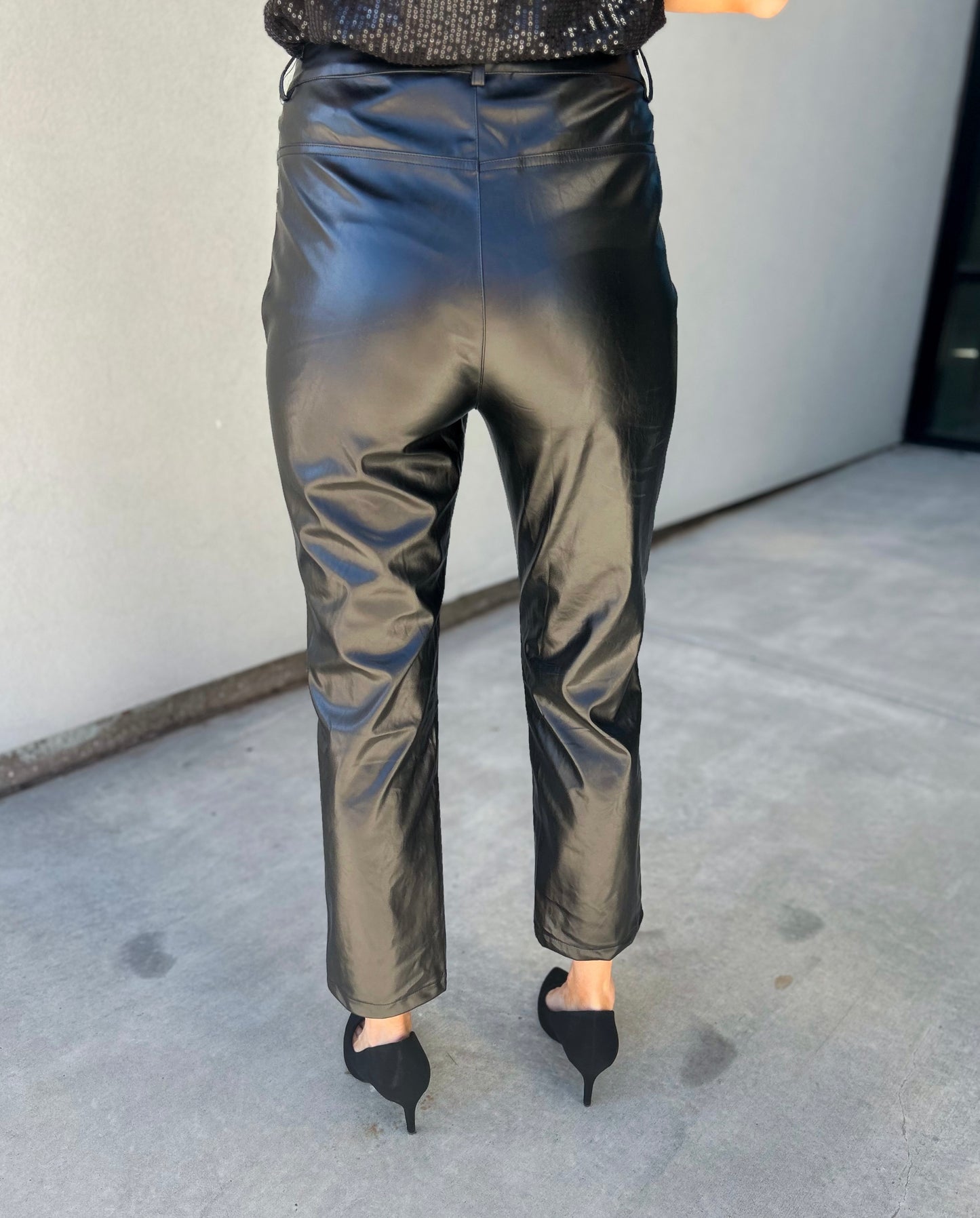 Andra Faux Leather Straight Leg Pants