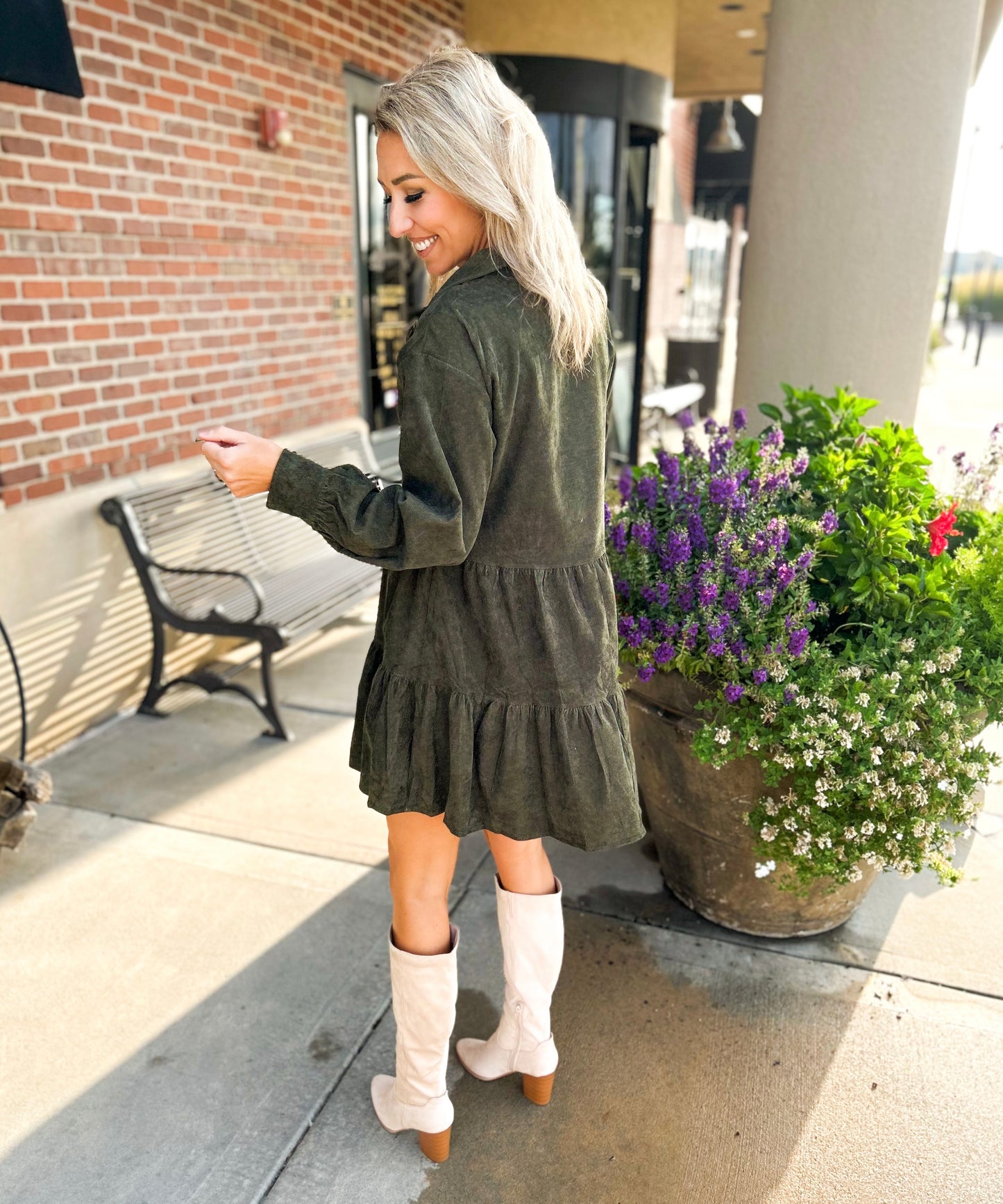 Rio Collared Corduroy Dress