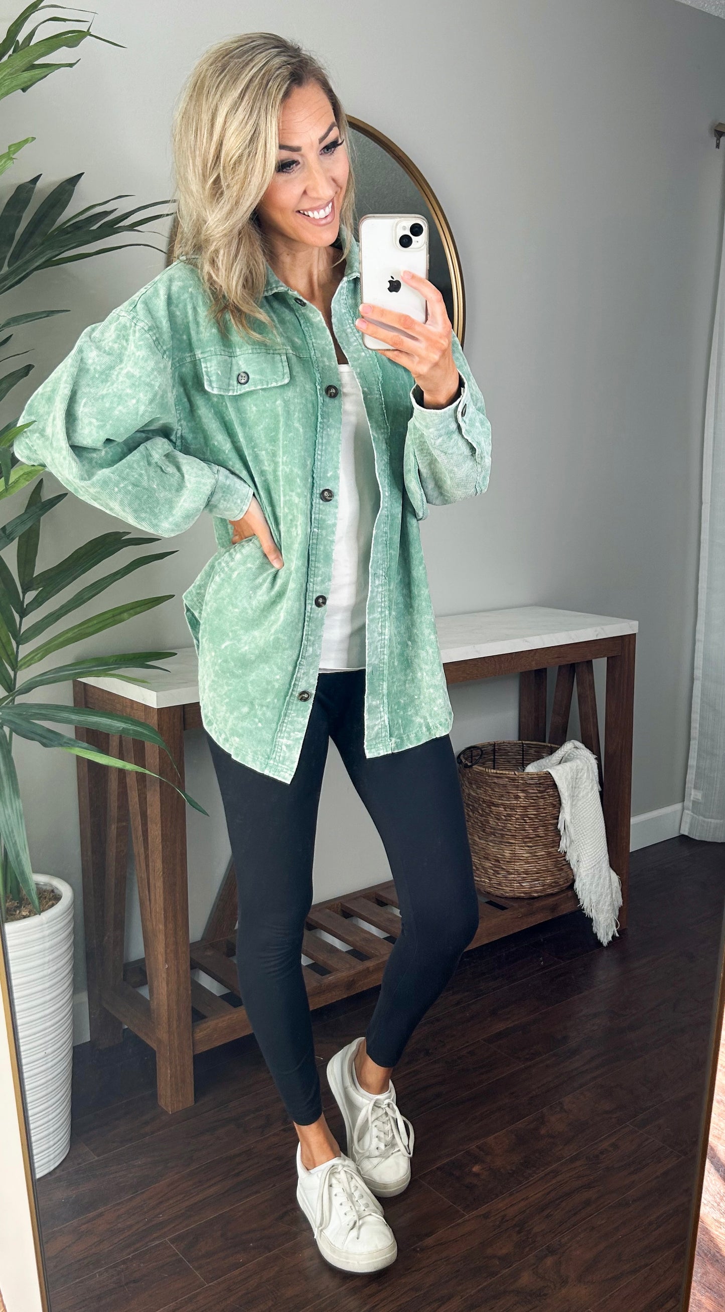 Chandler Vintage Washed Oversized Corduroy Shacket