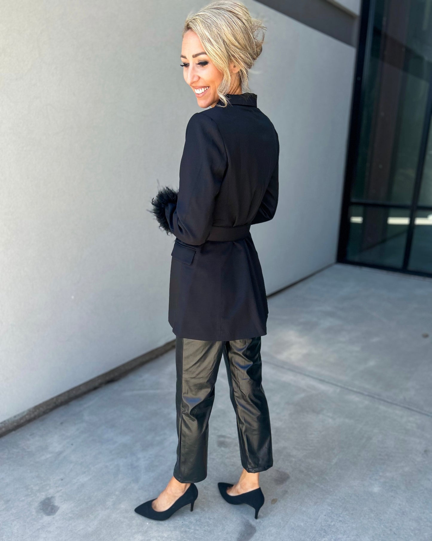 Andra Faux Leather Straight Leg Pants