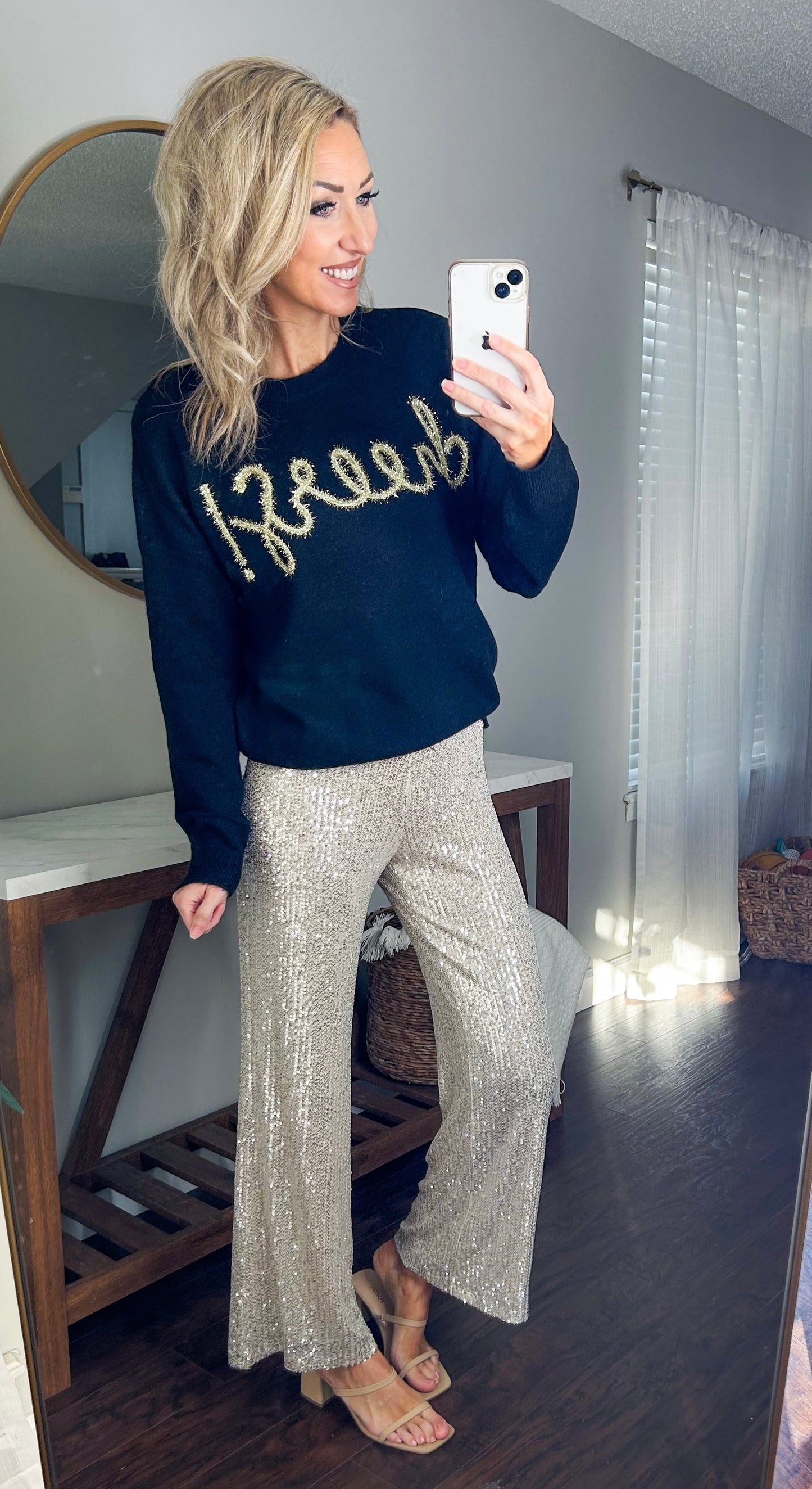 Cheers Tinsel Sweater (Black)