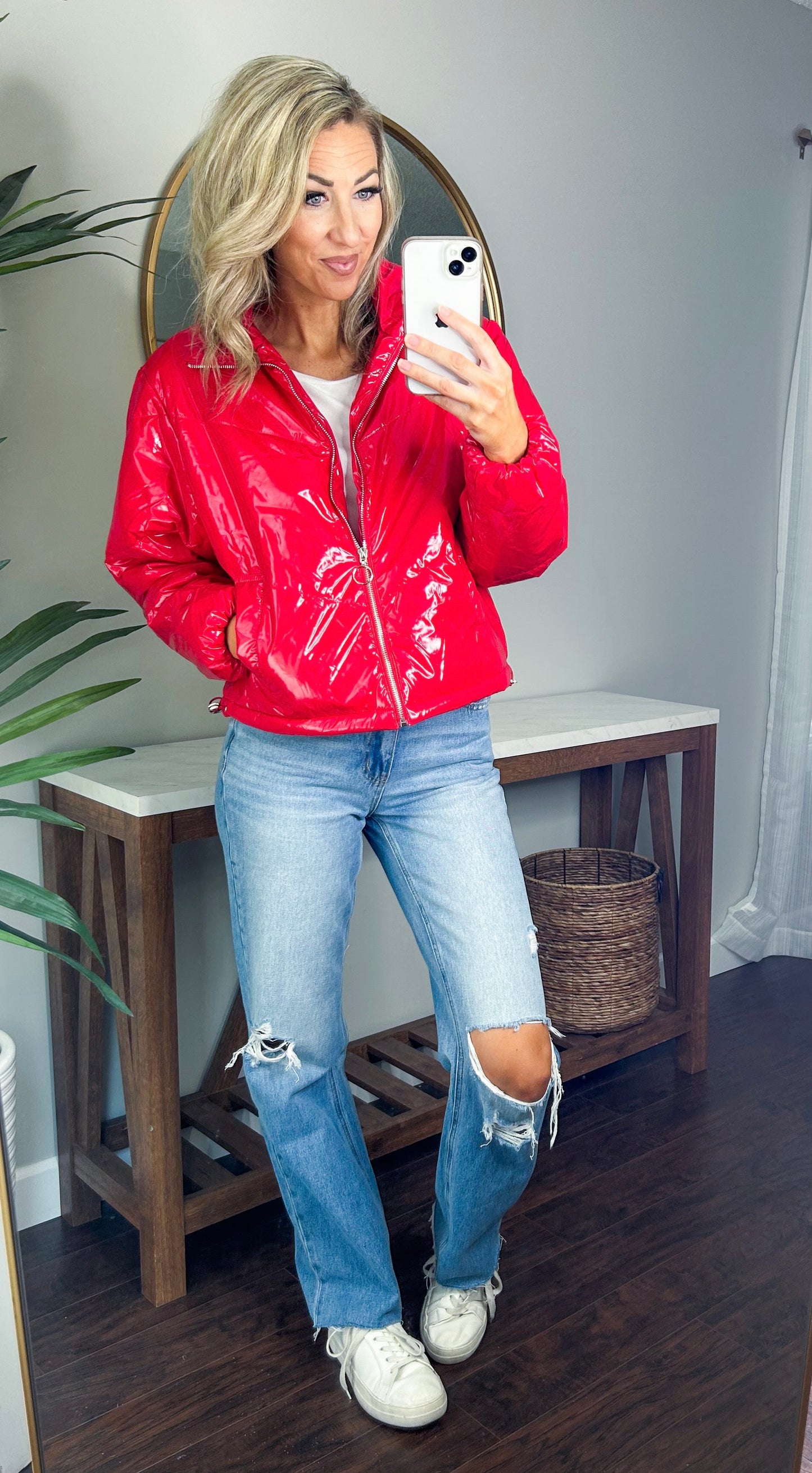 Britney Shiny Faux Leather Jacket
