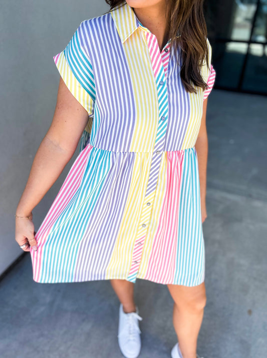 Lemon Blush Striped Dress