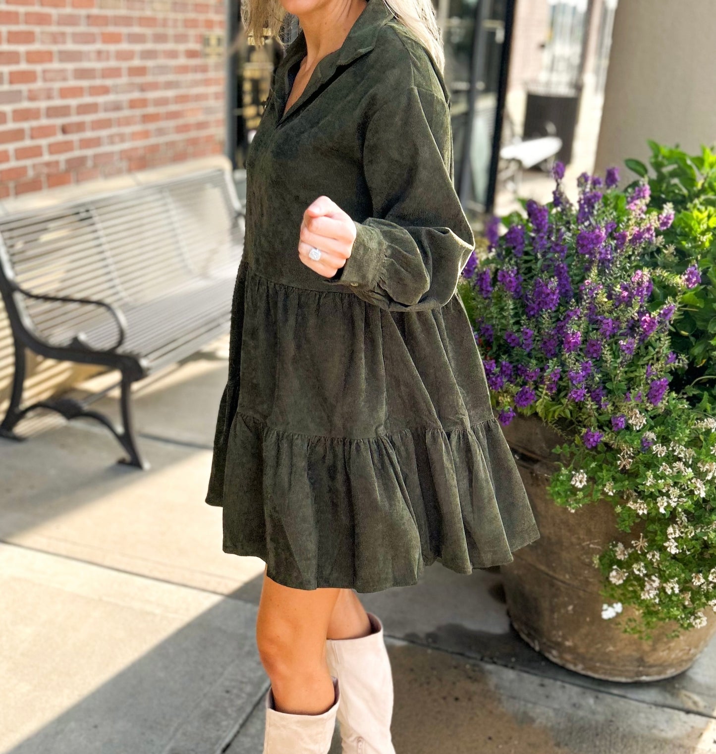 Rio Collared Corduroy Dress