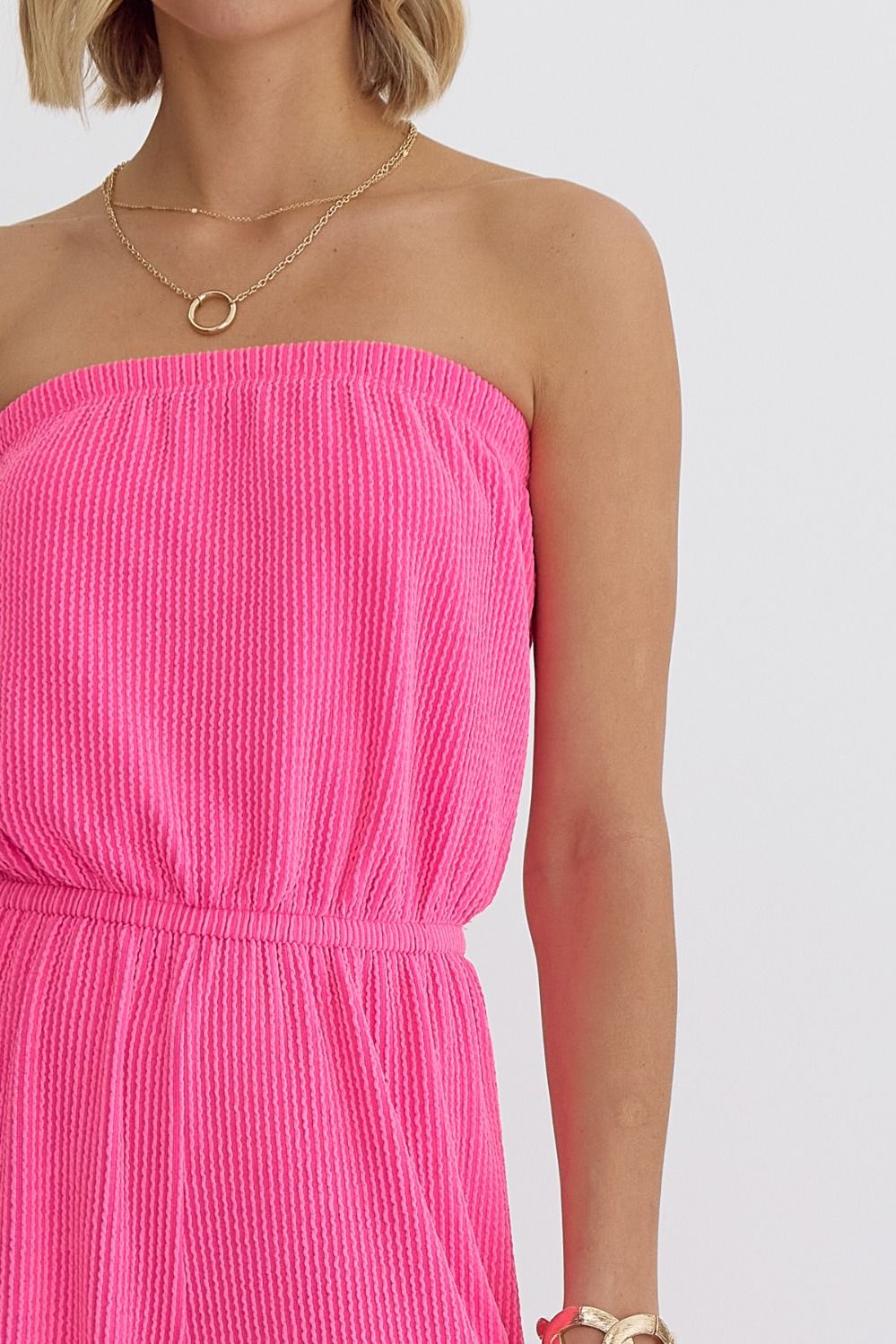 Candy Ribbed Strapless Stretchy Jumpsuit