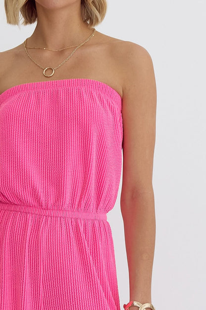 Candy Ribbed Strapless Stretchy Jumpsuit