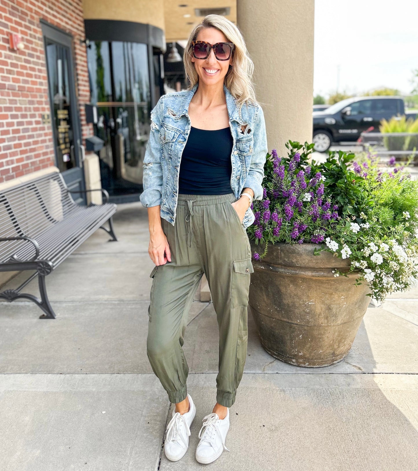 Jovie High Rise Elastic Waist Satin Joggers