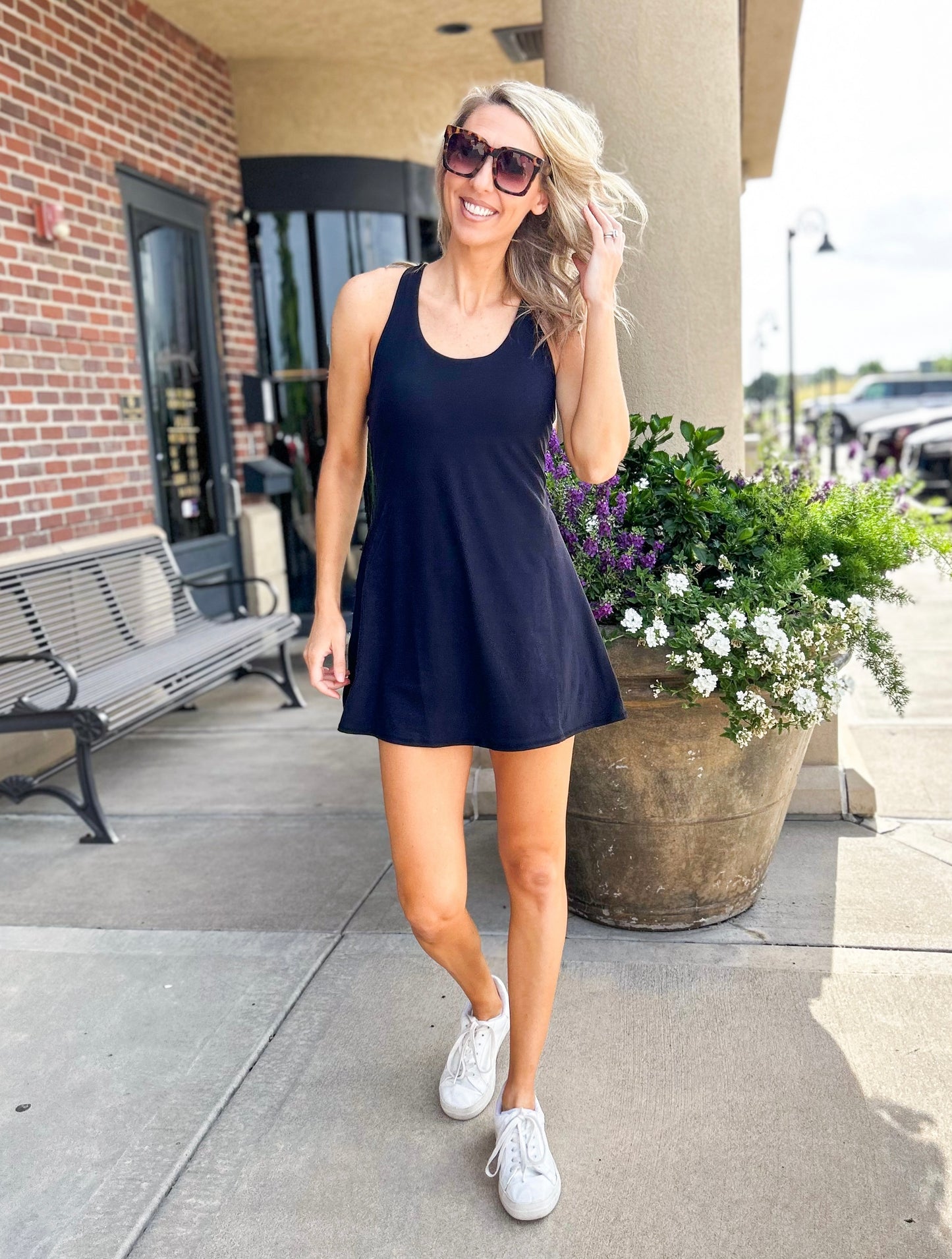 Sadei Tennis Skort Dress (Black)