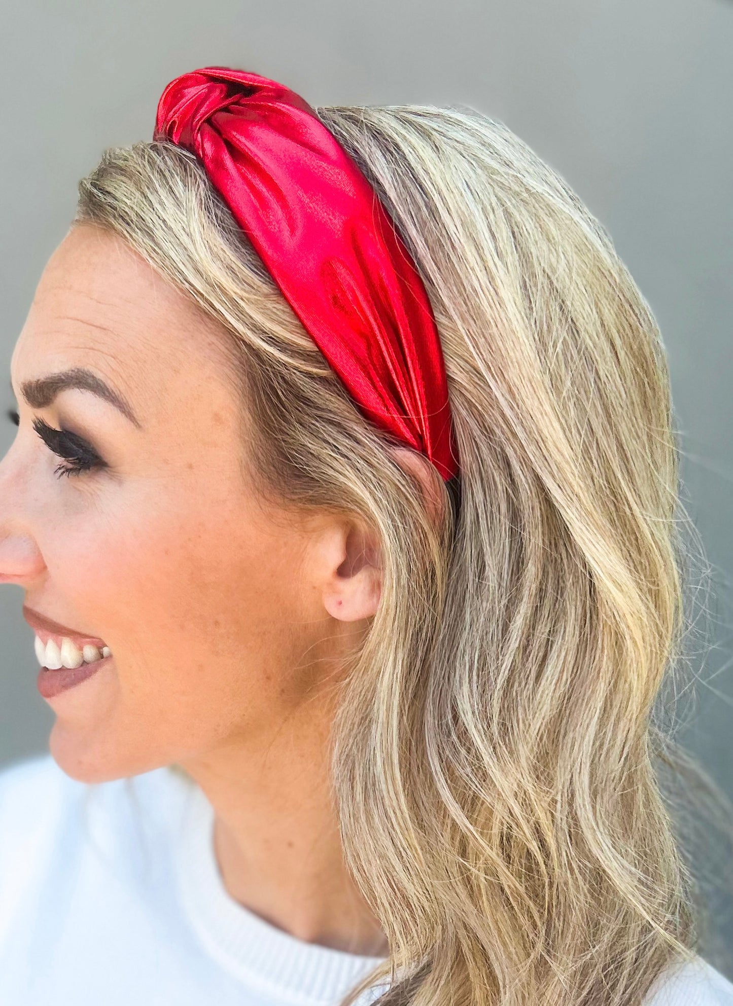 Metallic Knot Headband (Red)