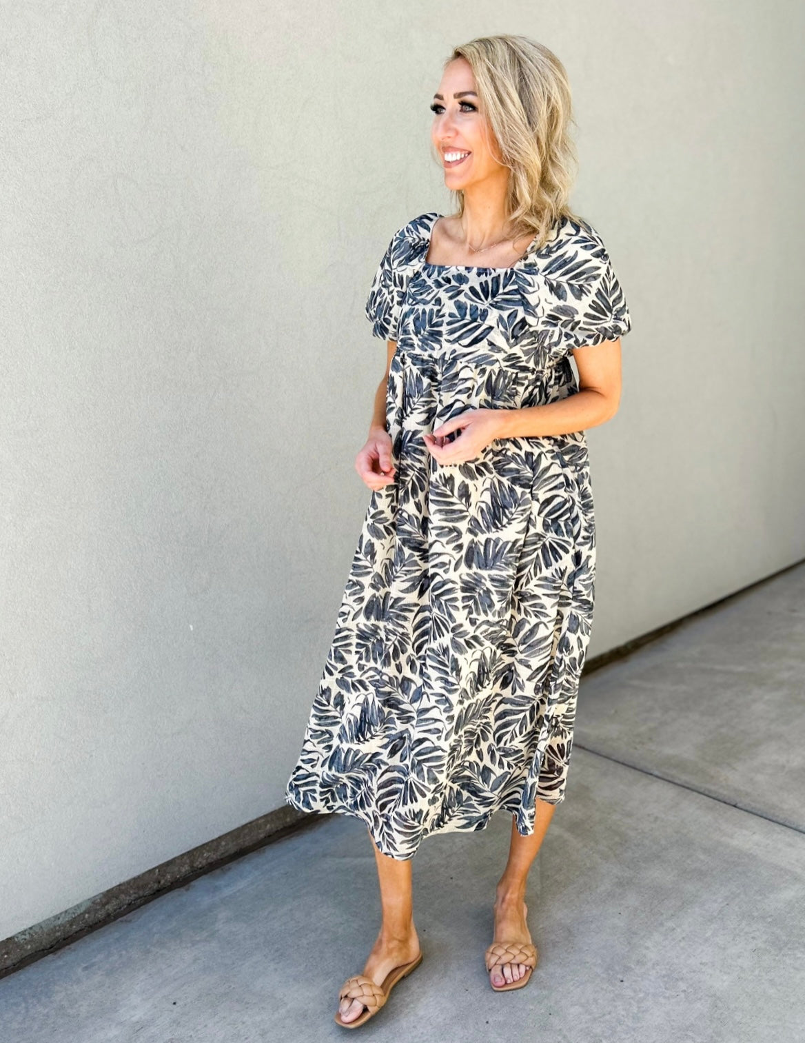 Jenna Puff Sleeve Square Neck Maxi Dress