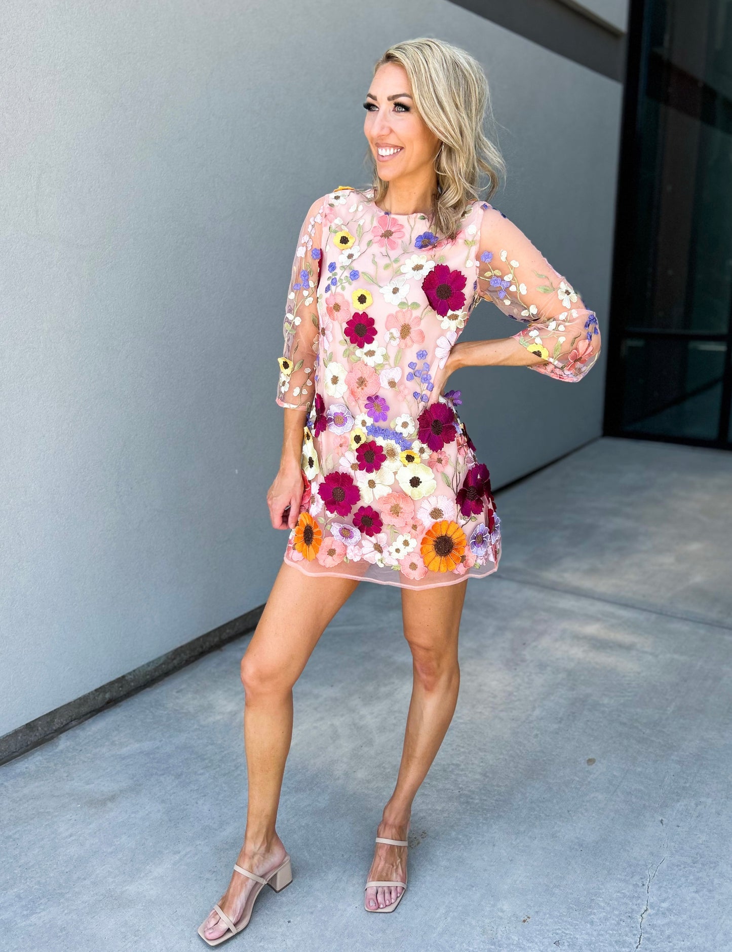 Once Upon A Time 3-D Large Flower Shift Dress