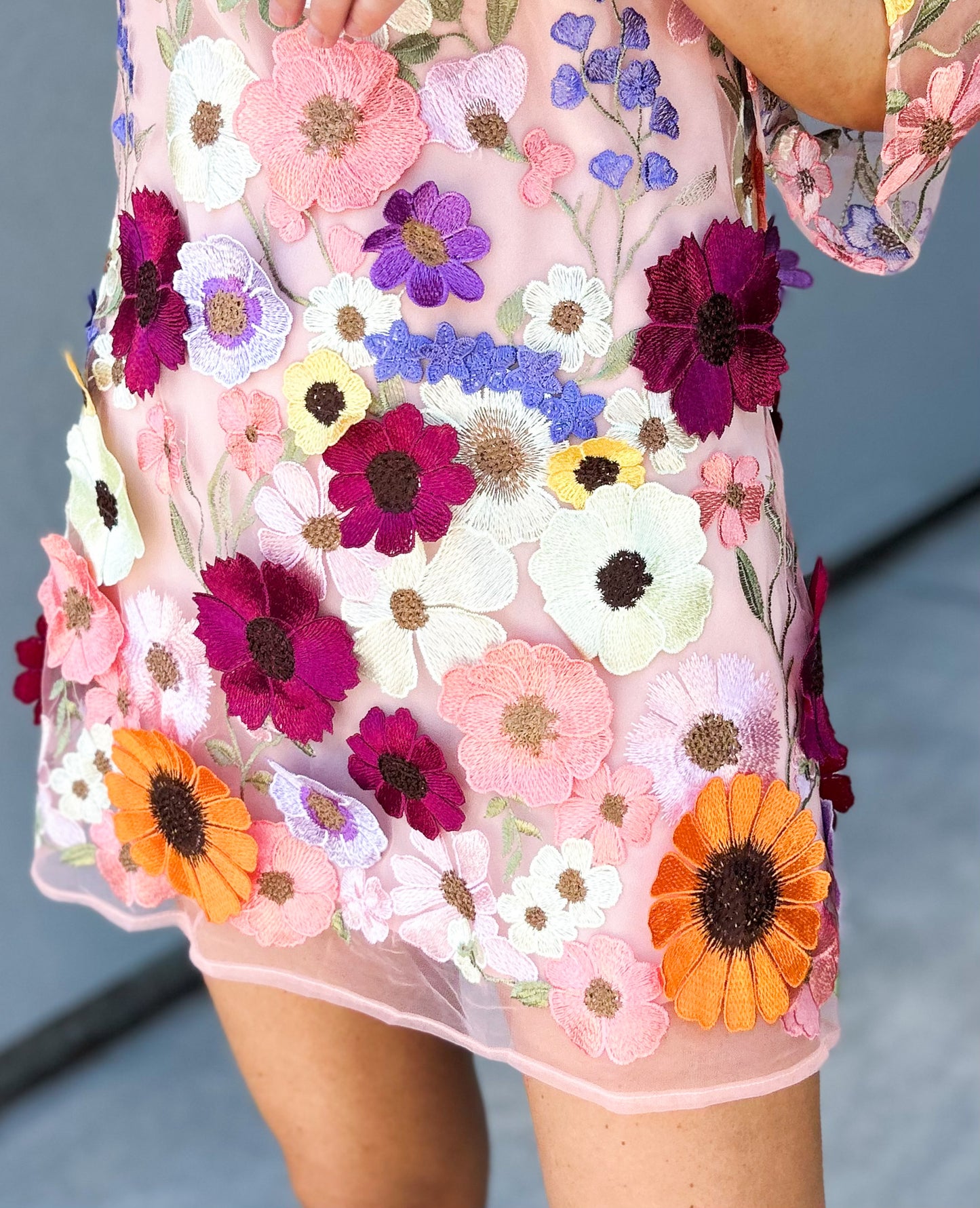Once Upon A Time 3-D Large Flower Shift Dress
