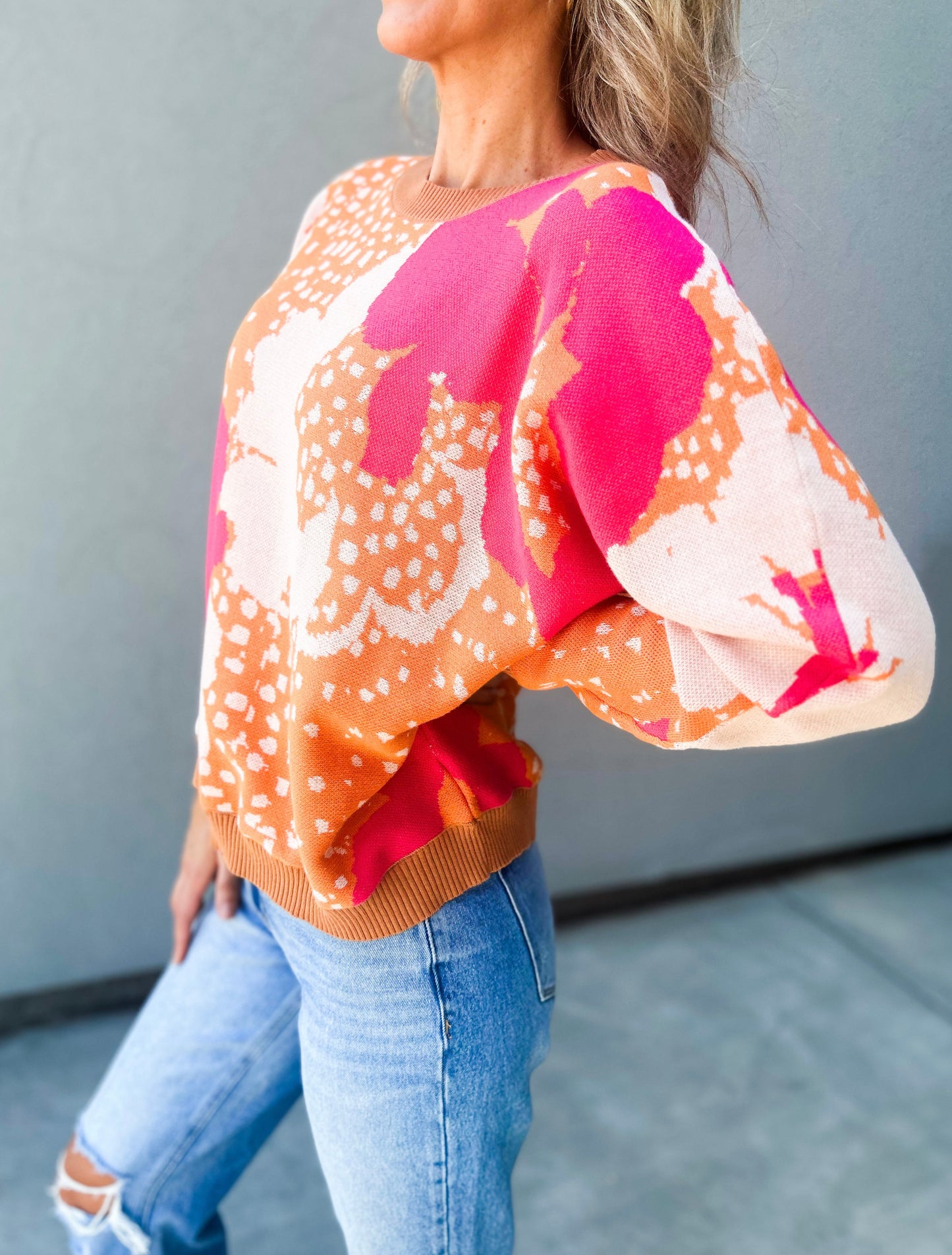 Taylor Big Flower Print Sweater