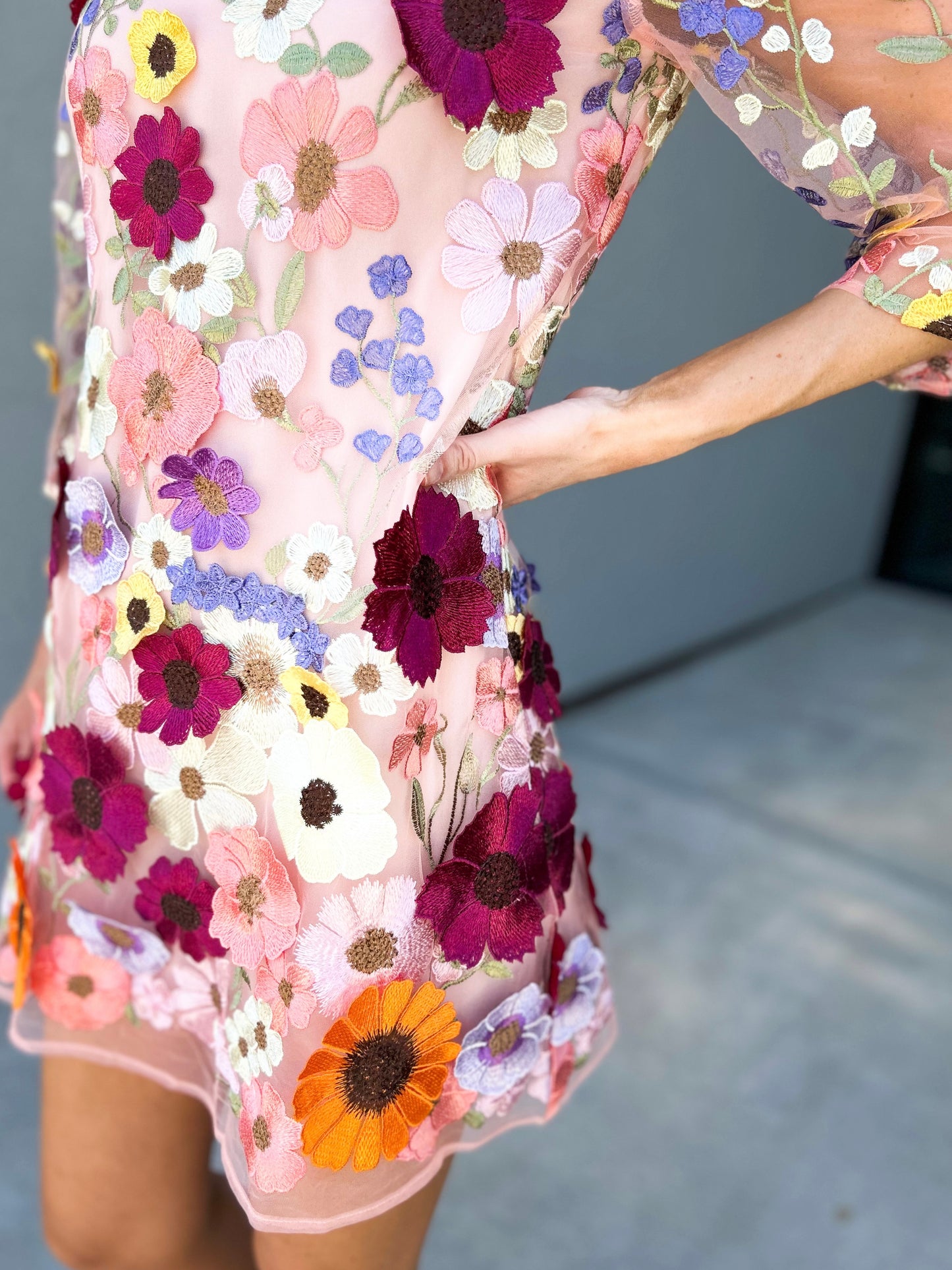 Once Upon A Time 3-D Large Flower Shift Dress