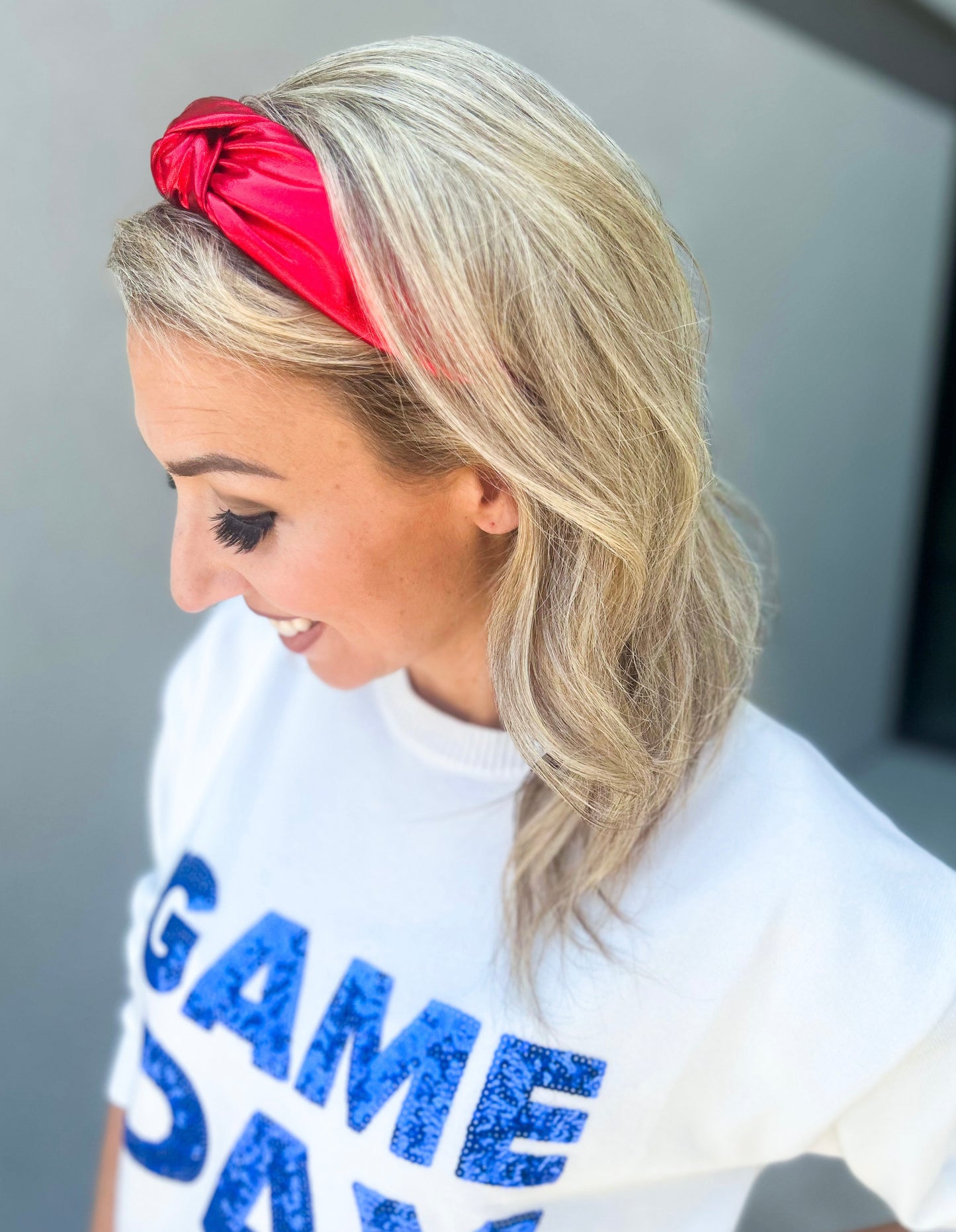 Metallic Knot Headband (Red)
