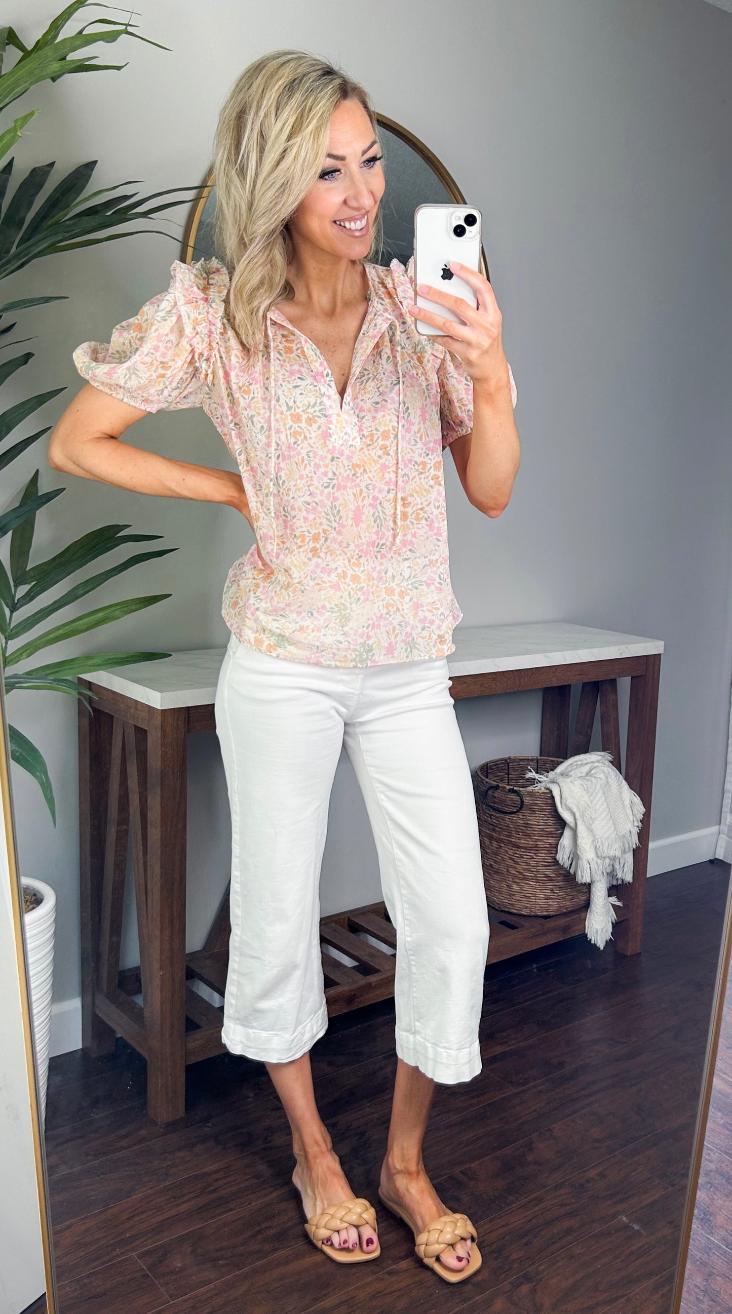 Shelby Ruffle Floral Top