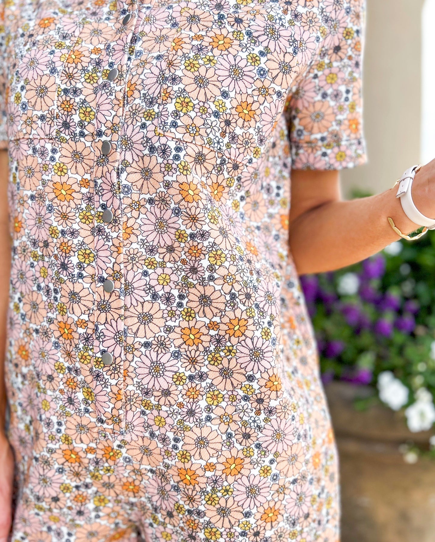Benton Floral Denim Romper
