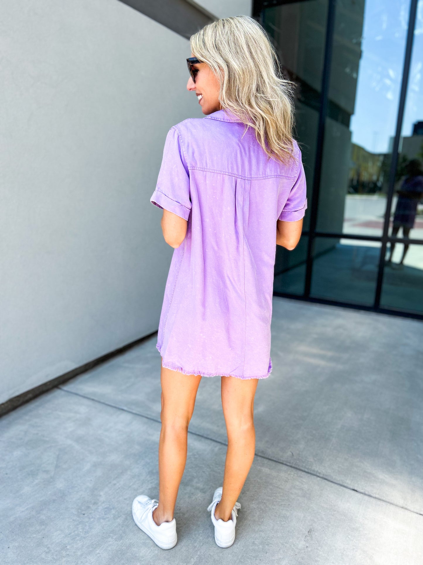 Deja Denim T-Shirt Dress (Purple)