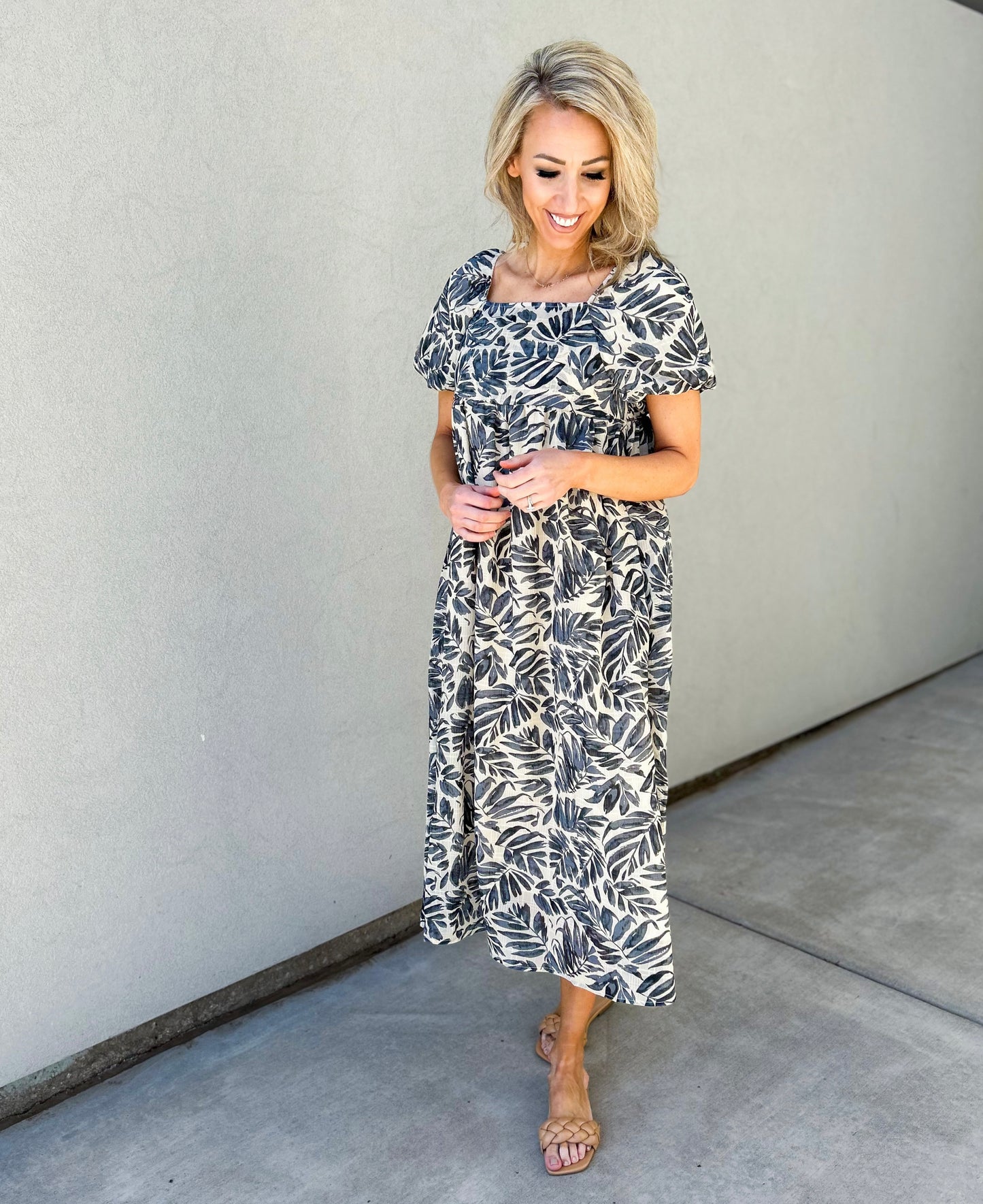 Jenna Puff Sleeve Square Neck Maxi Dress