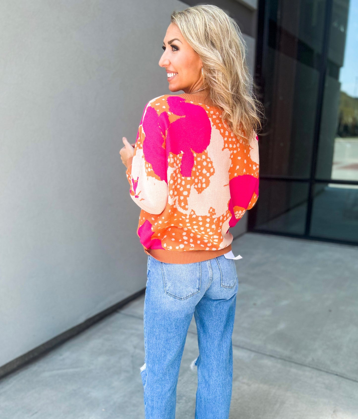 Taylor Big Flower Print Sweater