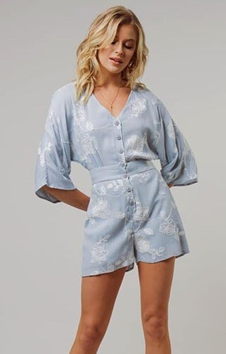Andree Embroidered Floral Romper