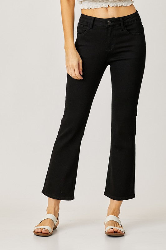 Risen Mid Rise Flare Jeans