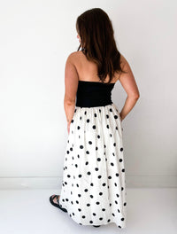 Mariah Strapless Polka Dot Maxi Dress