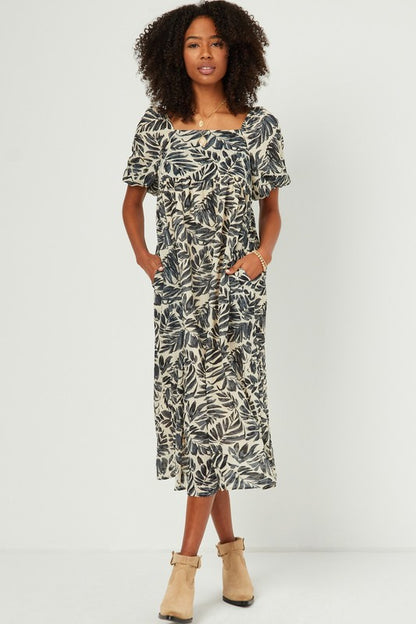 Jenna Puff Sleeve Square Neck Maxi Dress