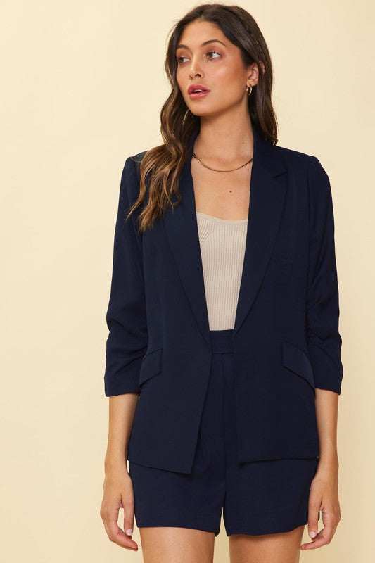 Demi Floral Lined Blazer (Navy)