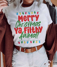 Merry Christmas Ya Filthy Animal Tee