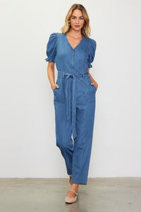 Tara Stretch Denim Jumpsuit