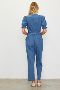 Tara Stretch Denim Jumpsuit