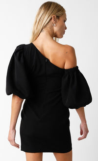 Isabelle One Shoulder Puff Sleeve Dress