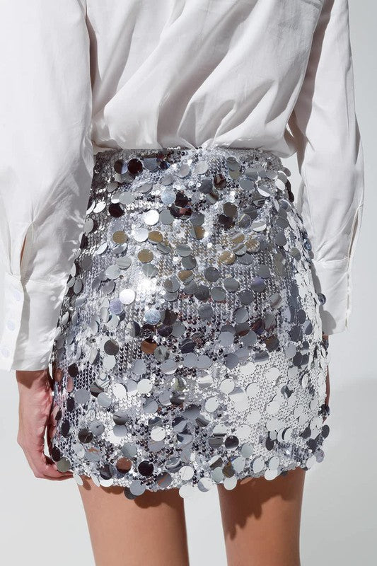 Zorro Silver Big Sequin Skirt