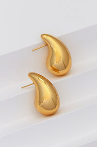 Tear Drop Gold Earrings