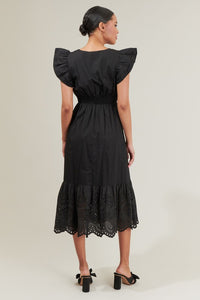 Zayla Poplin Eyelet Midi Dress