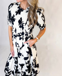 Carmella Smocked Floral Midi Dress