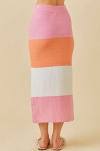 Adreana Color Block Knit Skirt