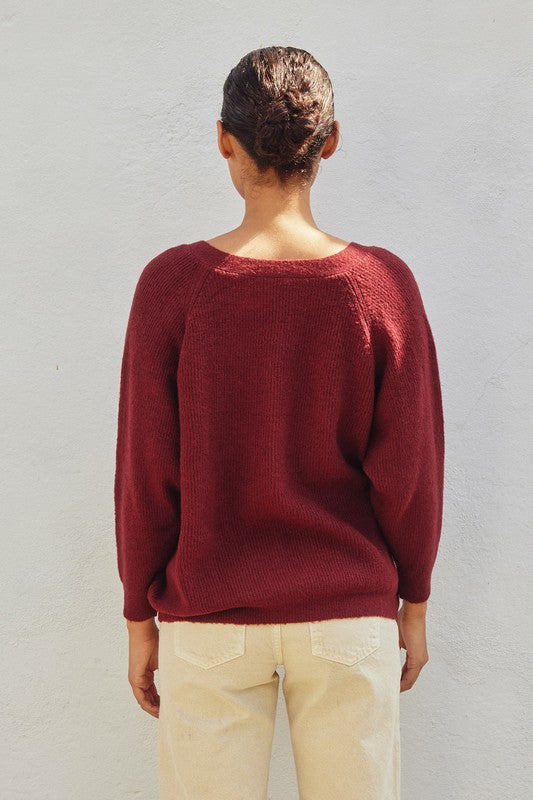 Twist Convertible Sweater (Sangria)