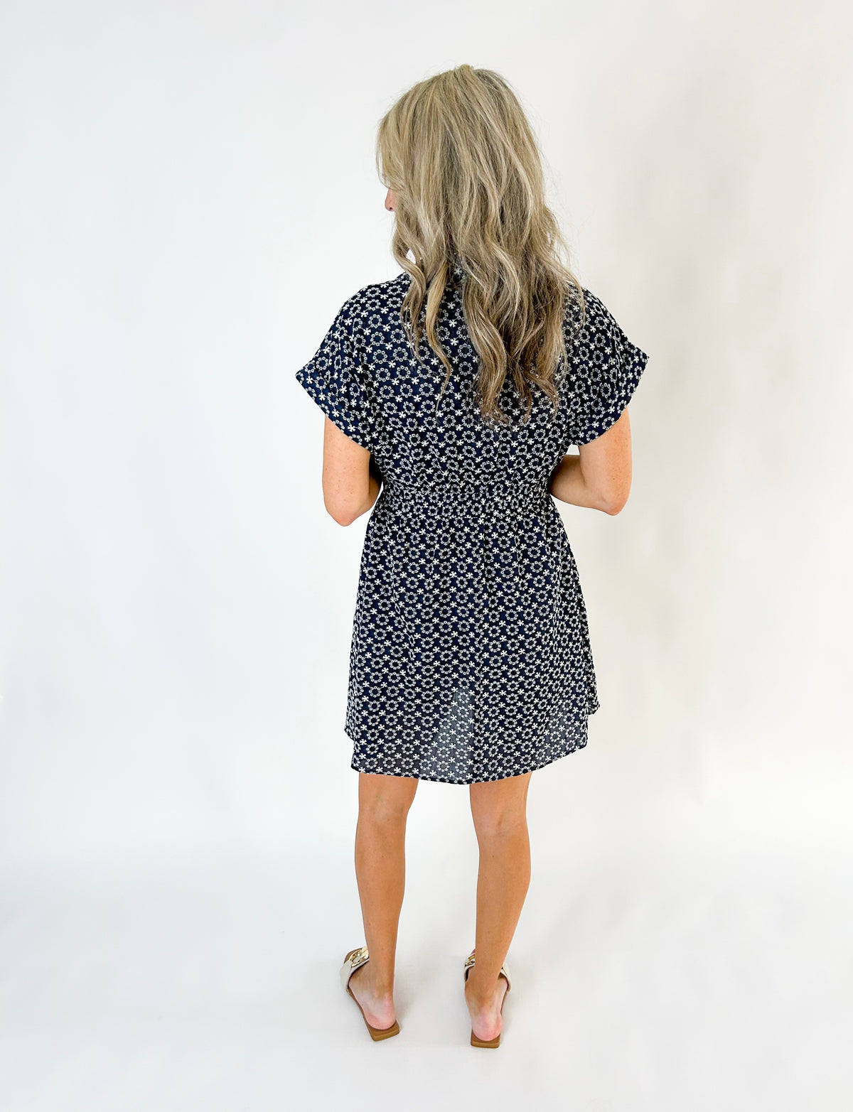Zoe Embroidered Button Down Shirt Dress