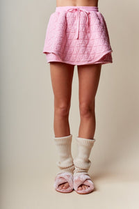 Esther Quilted Puff Sleeve Sweater and Skort Set