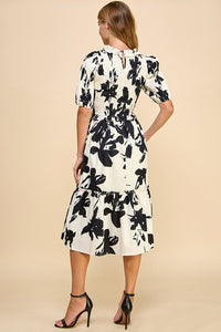 Carmella Smocked Floral Midi Dress