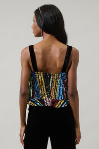 Jaen Striped  Sequin Tank Top