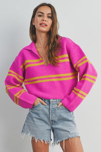 Ashtyn Striped Cropped Sweater