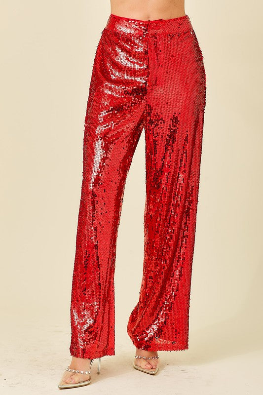 Tessy Straight Leg Sequin Pants