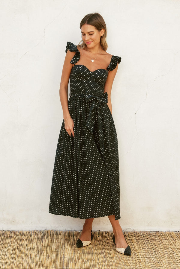 Look Again Polka Dot Midi Dress