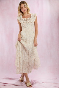 Emory Floral Ruffle Sleeve Maxi Dress